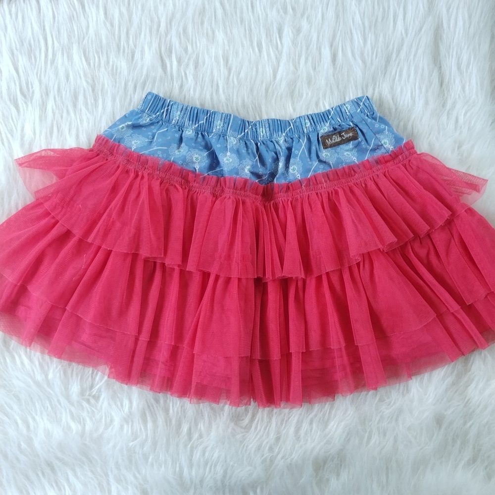 Matilda Jane hot pink ruffle tulle skirt 6